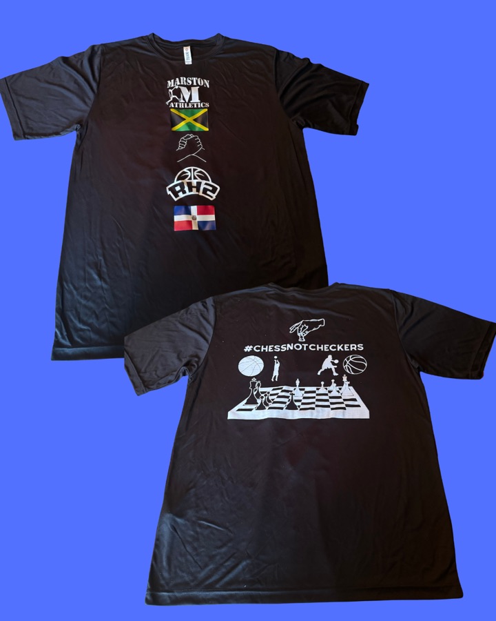 Black Marston Athletics t-shirt, Chess Not Checkers