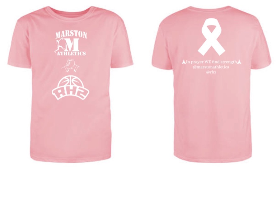 Pink Marston Athletics breast cancer awareness t-shirt